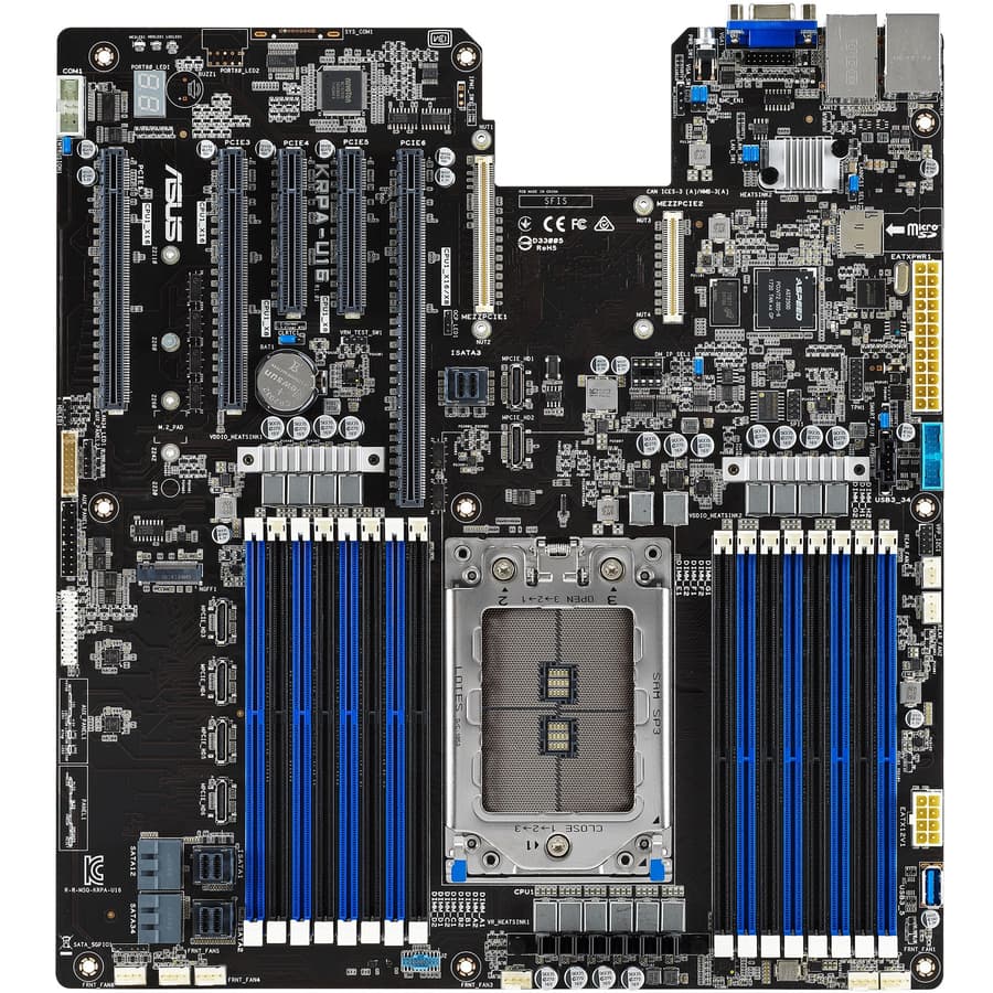 ASUS KRPA-U16 motherboard with 12 SATA 6 Gb/s ports for storage-dense server builds