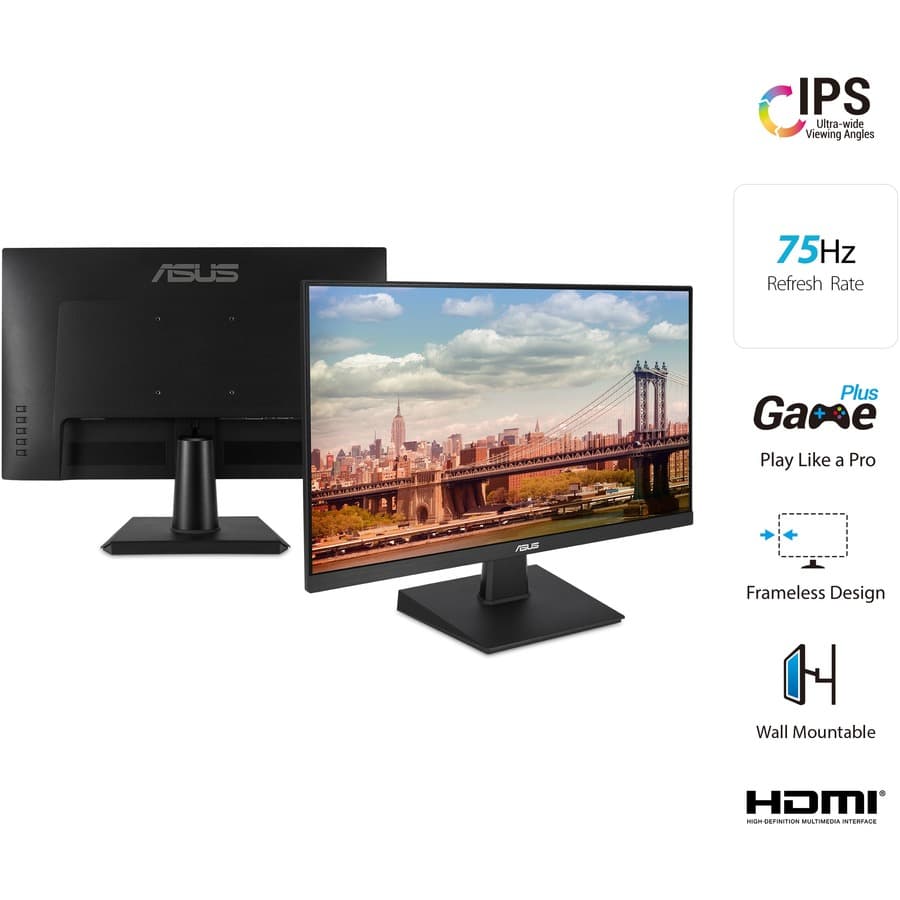 ASUS VA24EHE 23.8-inch IPS desktop monitor with HDMI, VGA, and DVI-D ports