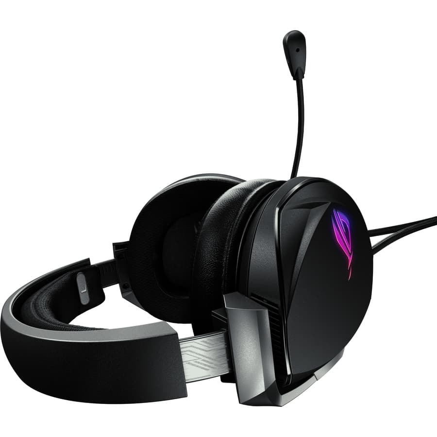 ASUS ROG Theta 7.1 USB-C wired gaming headset with over-ear cups and boom microphone