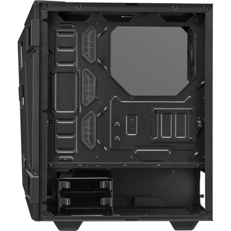 ASUS TUF Gaming GT301 black mid tower PC case with honeycomb front panel, ARGB fans, and USB 3.2 front I/O