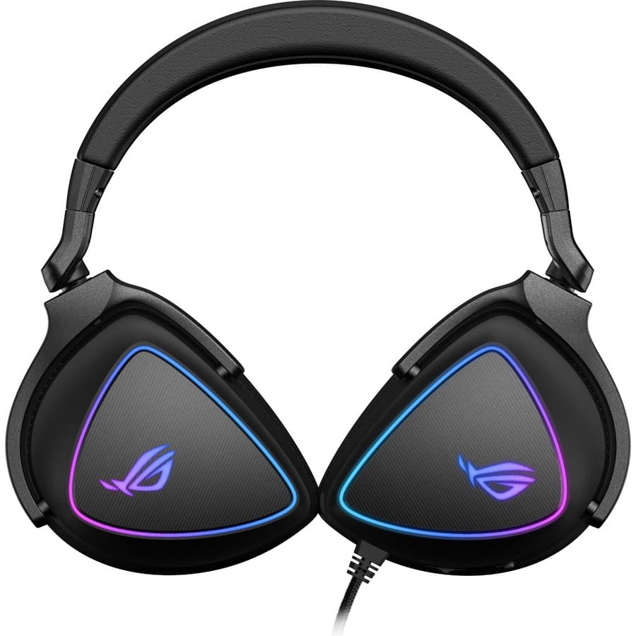 ASUS ROG Delta S USB-C wired gaming headset with RGB lighting and over-ear design
