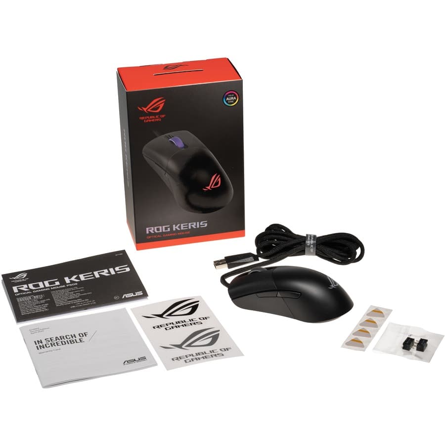 ASUS ROG KERIS MOUSE  RIGHT HANDED  OPTICAL  WIRED  USB  BLACK view 2