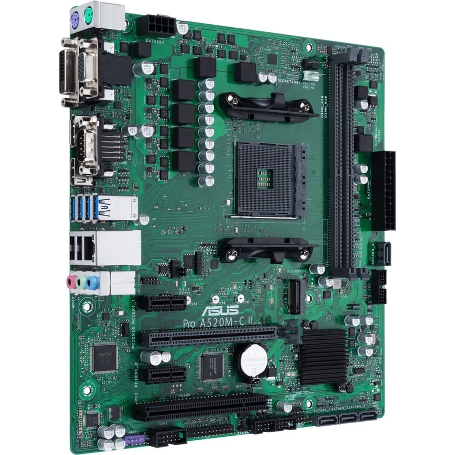 ASUS Pro A520M-C II/CSM Micro-ATX motherboard for AMD AM4 business desktops