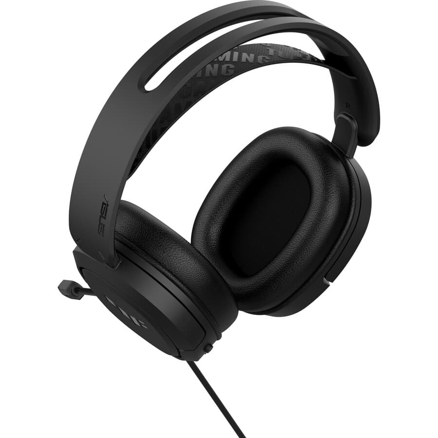 ASUS TUF Gaming H1 Wireless headset in black with over-ear cups and boom microphone