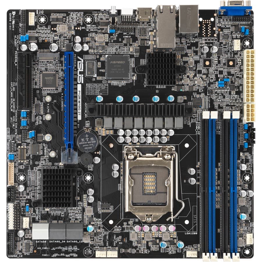 ASUS P12R-M server motherboard for LGA1200 Intel C252 rack-mount systems