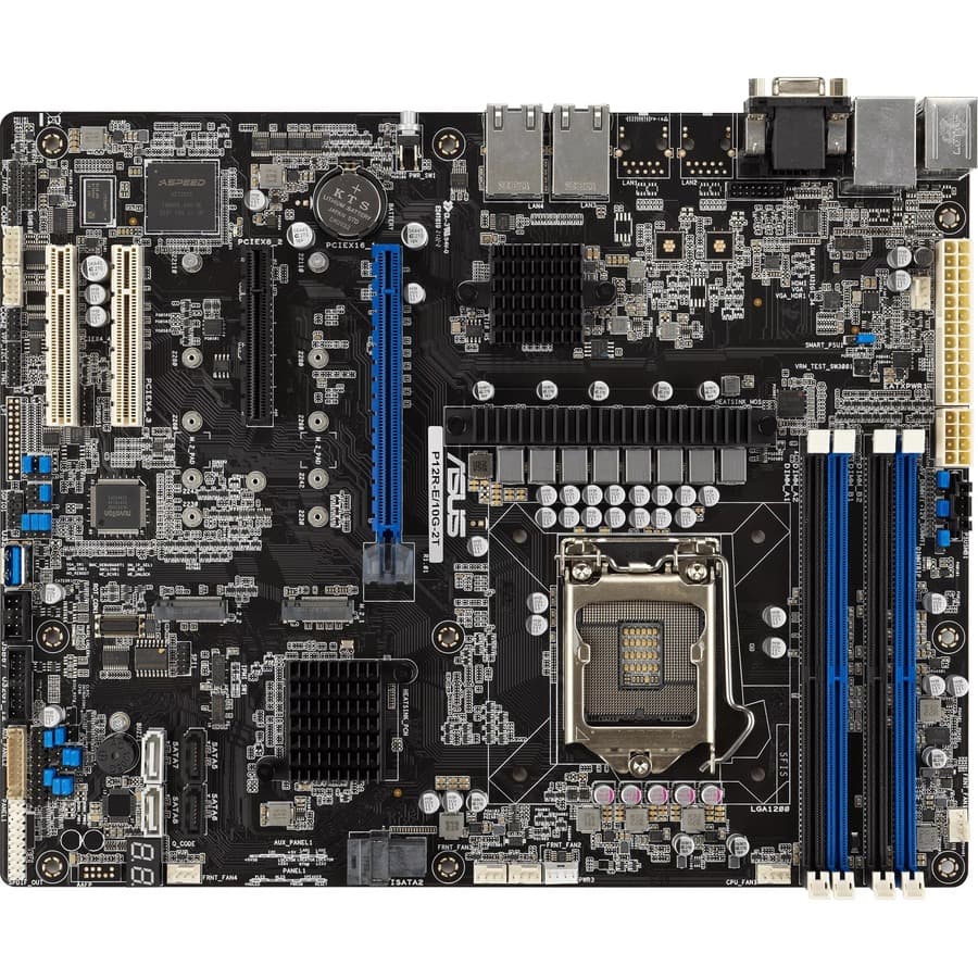 ASUS P12R-E/10G-2T server motherboard with integrated 10 GbE and dual 2.5 GbE networking