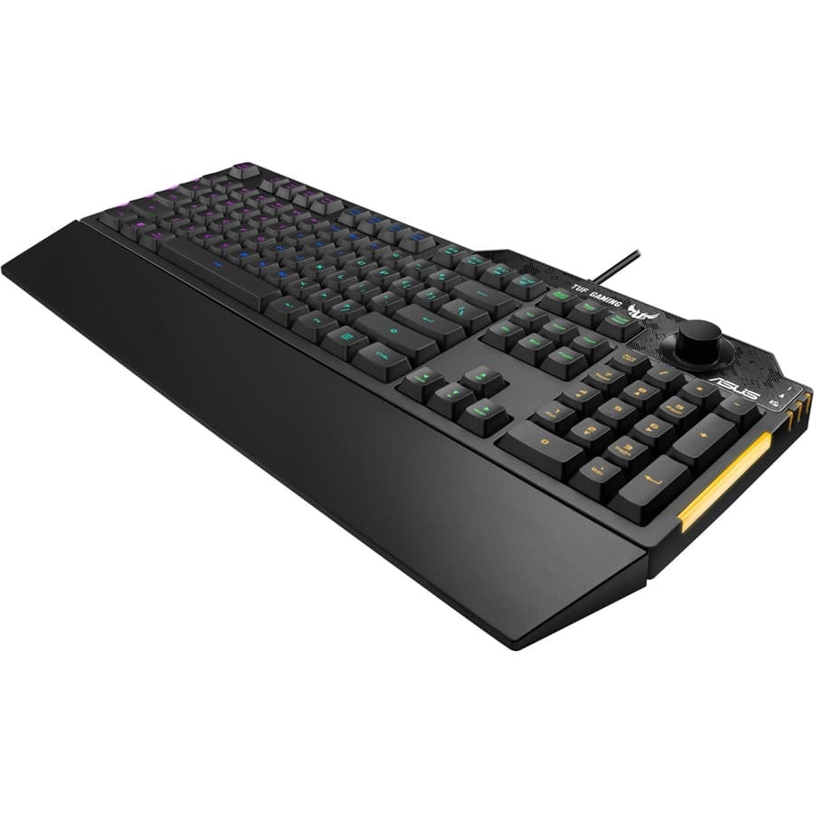 ASUS TUF Gaming K1 RGB wired keyboard with dedicated volume knob and spill-resistant design