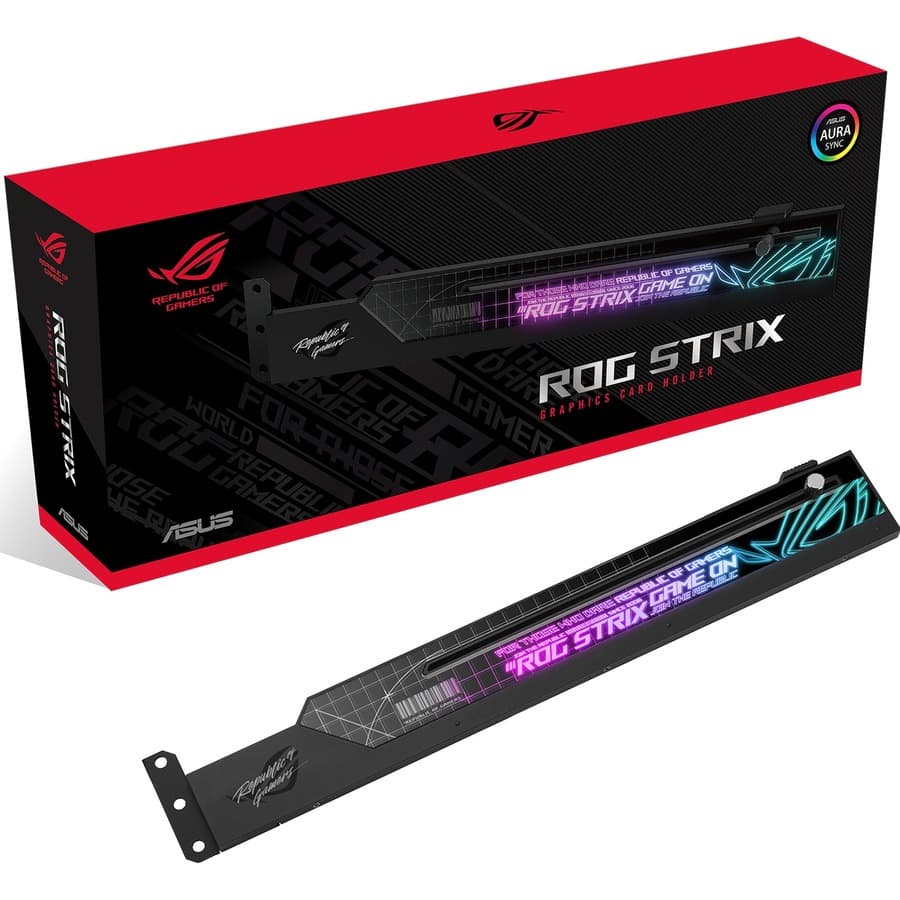 ASUS - COMPONENTS ROG STRIX GRAPHICS HOLDER EASILY ADJUSTABLE AURA RGB LIGHT view 9