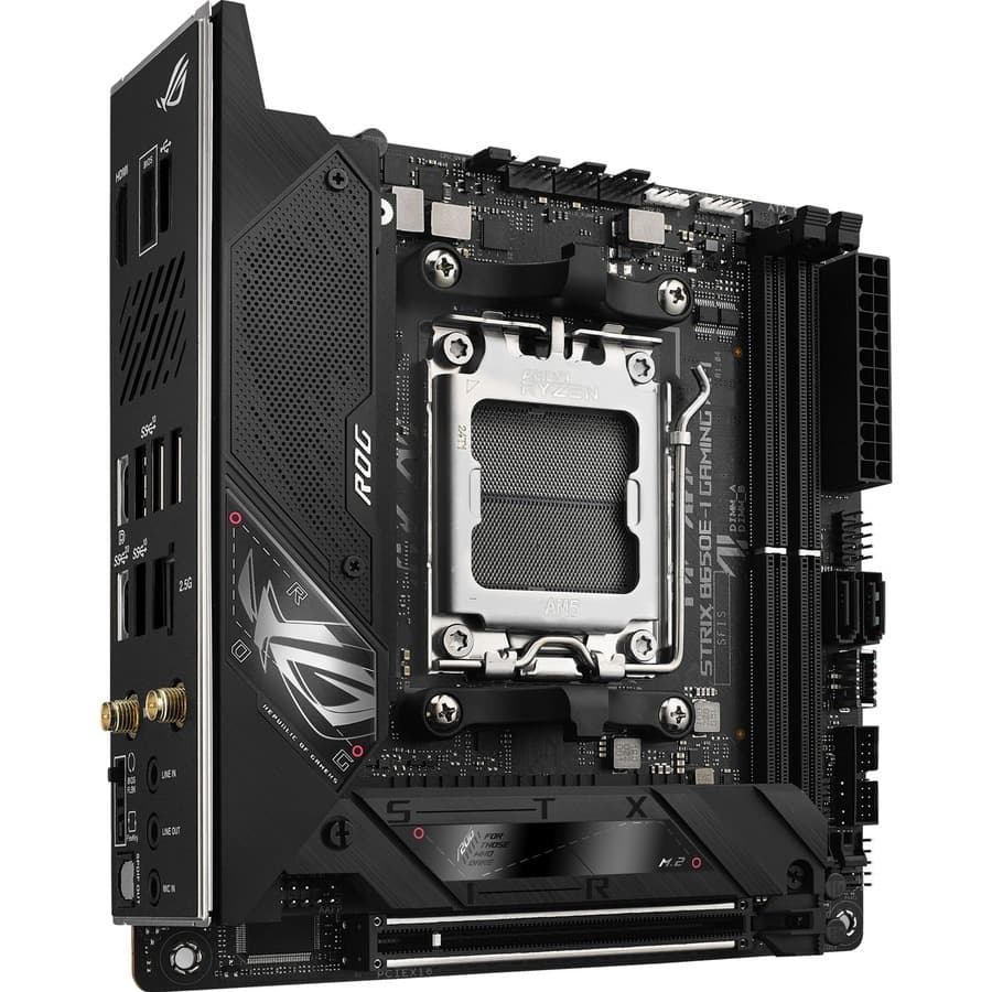 ASUS ROG STRIX B650E-I GAMING WIFI Mini-ITX motherboard for AM5 builds with Wi-Fi 6E