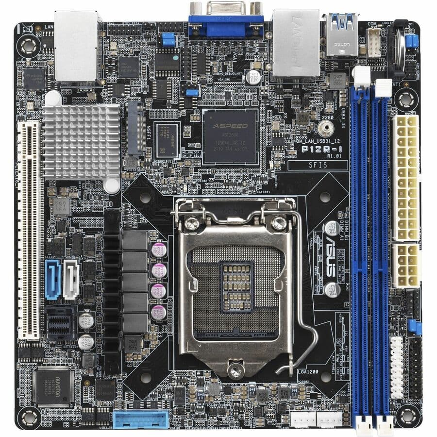 ASUS P12R-I Intel Xeon E-2300 Mini ITX rack-optimized motherboard