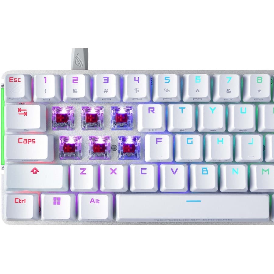 ASUS ROG Falchion Ace NXRD WHT 65% wired RGB mechanical gaming keyboard with white finish