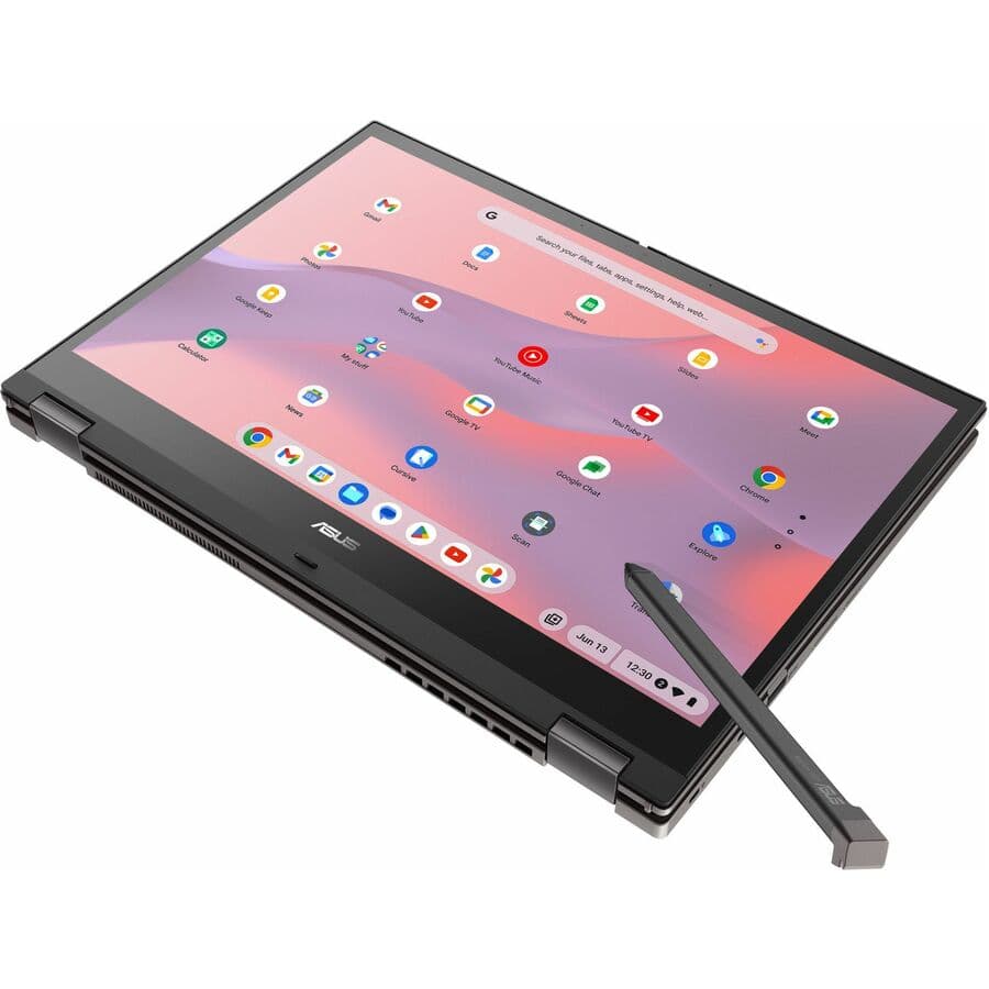 ASUS Chromebook Flip 14-inch convertible with WUXGA touchscreen, Core i3-1215U, and grey enterprise design