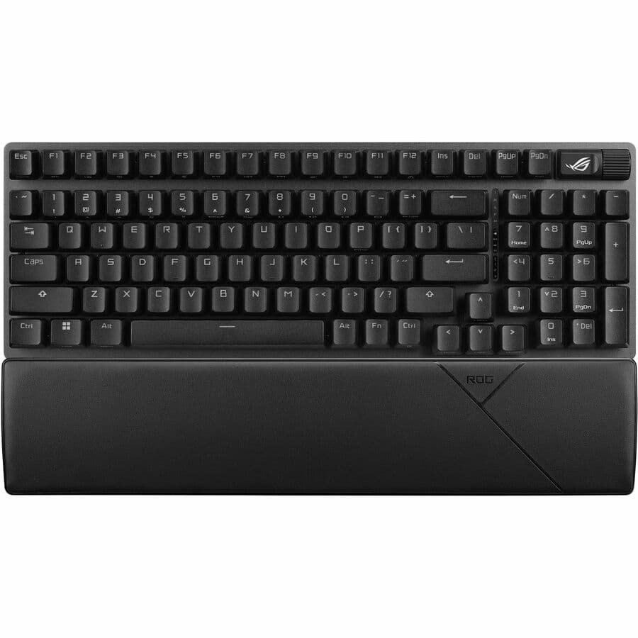 ASUS ROG Strix Scope II 96 Wireless keyboard in black with RGB lighting and compact 96% layout