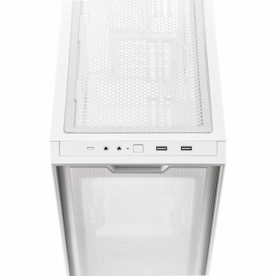 ASUS A21 White Micro-ATX case with mesh front panel and support for 380 mm GPU and 360 mm cooler