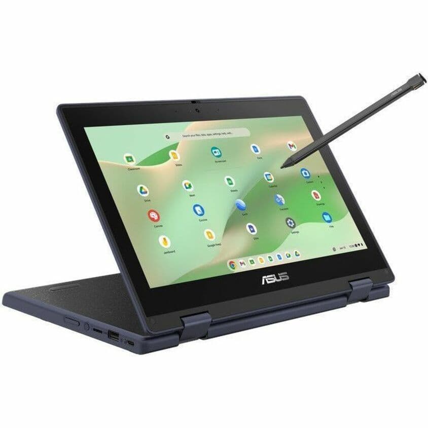 Grey ASUS Chromebook 2-in-1 with 11.6-inch HD touchscreen and ChromeOS
