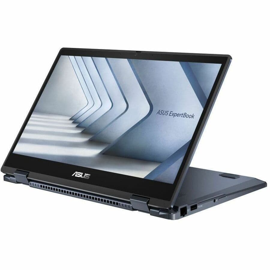 ASUS ExpertBook black business laptop with 14-inch FHD touchscreen, Ryzen 7 150U, 16 GB RAM, and 512 GB SSD