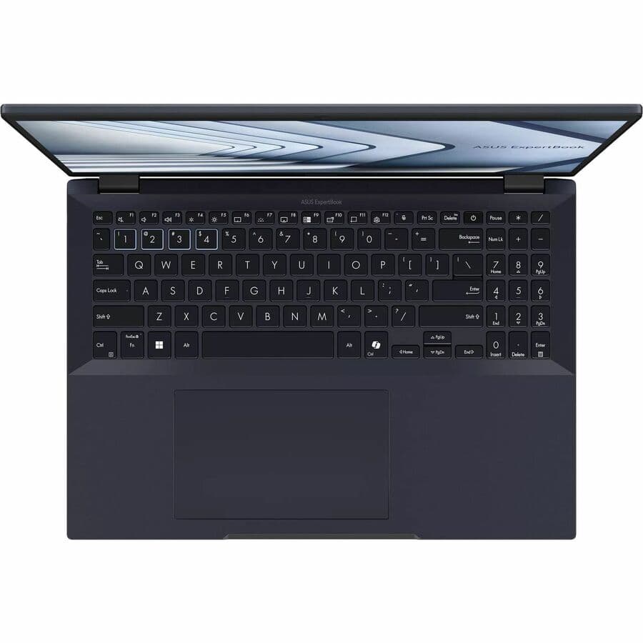 ASUS ExpertBook 14-inch business laptop with WUXGA display, black chassis, and Windows 11 Pro