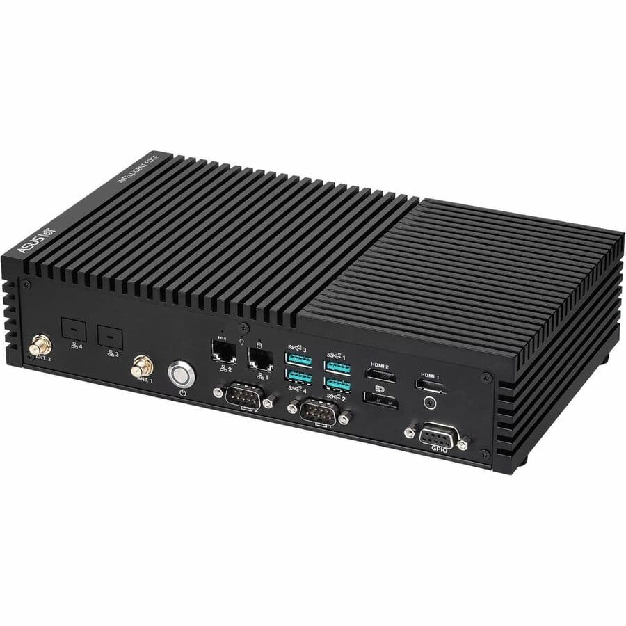 ASUS PE2100U fanless edge PC with Intel Core i5-1345UE, dual HDMI, DisplayPort, and industrial serial ports