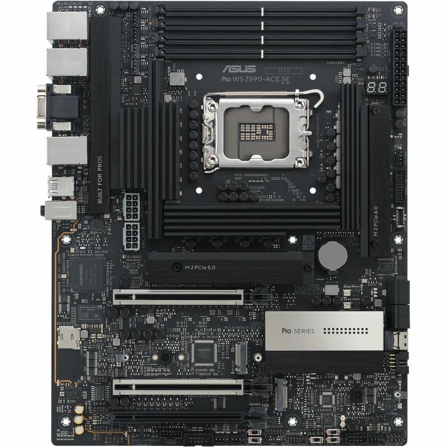 ASUS PRO WS Z890-ACE SE ATX workstation motherboard with LGA 1851, DDR5, dual LAN, and Thunderbolt 4
