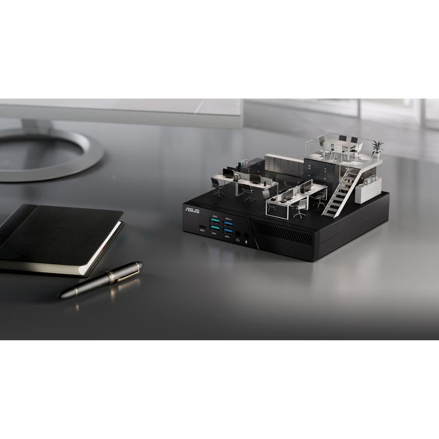 ASUS PB60-B3041ZC black mini PC with Intel Core i3-8100T, 4 GB DDR4, and Intel HD Graphics