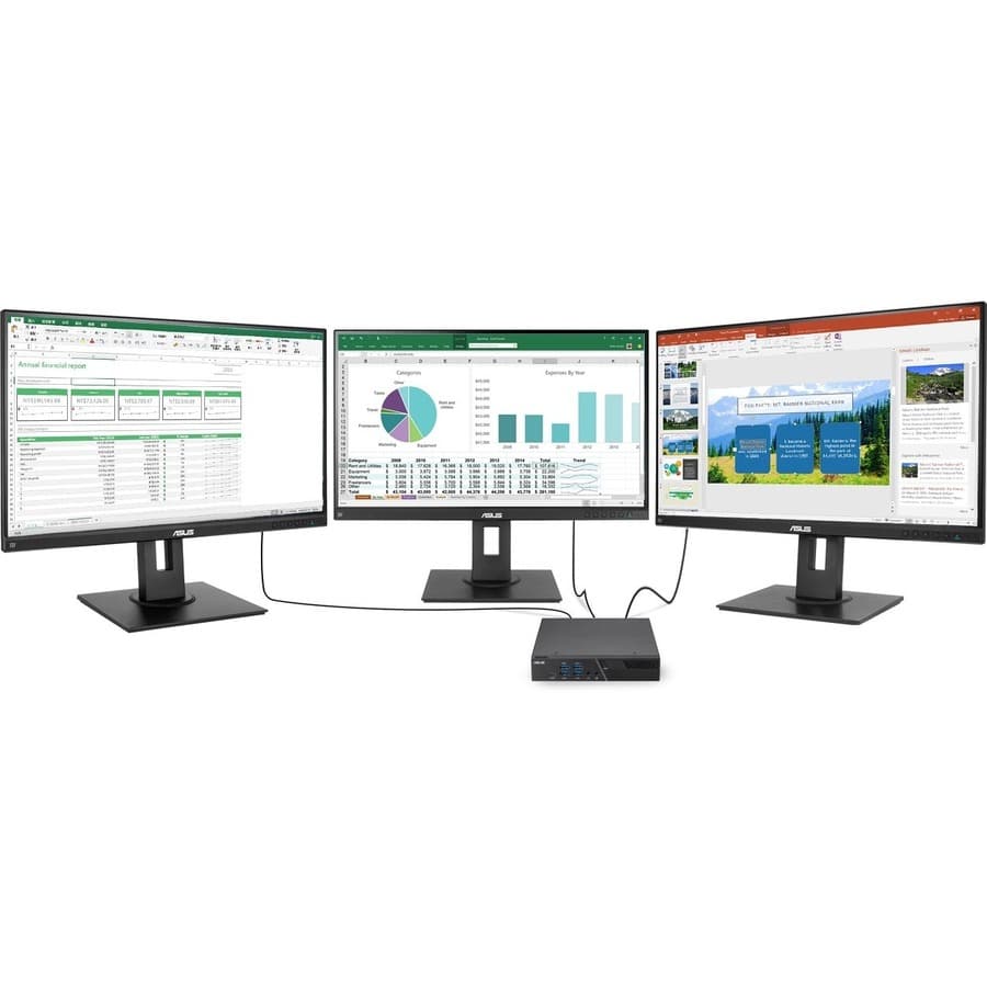 ASUS small form factor mini PC with AMD Ryzen 5, 8 GB RAM, and 256 GB SSD for business use