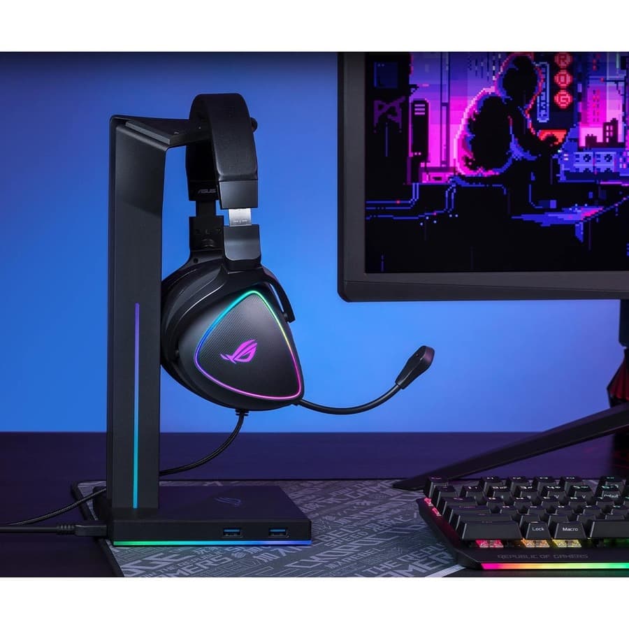ASUS ROG Delta S USB-C wired gaming headset with RGB lighting and over-ear design