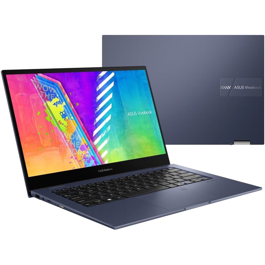 ASUS 14-inch 2-in-1 laptop with Pentium processor, 8 GB RAM, and 128 GB storage