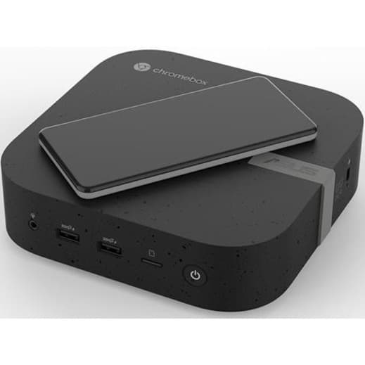 ASUS Chromebox 5 mini PC with Intel Celeron 7305, 4 GB memory, and 128 GB NVMe SSD