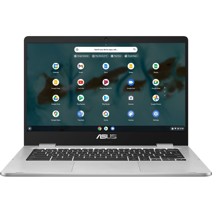 ASUS Chromebook C424MA-GE44F-P with 14-inch display, Intel Celeron 4020, 4 GB RAM, and 64 GB storage