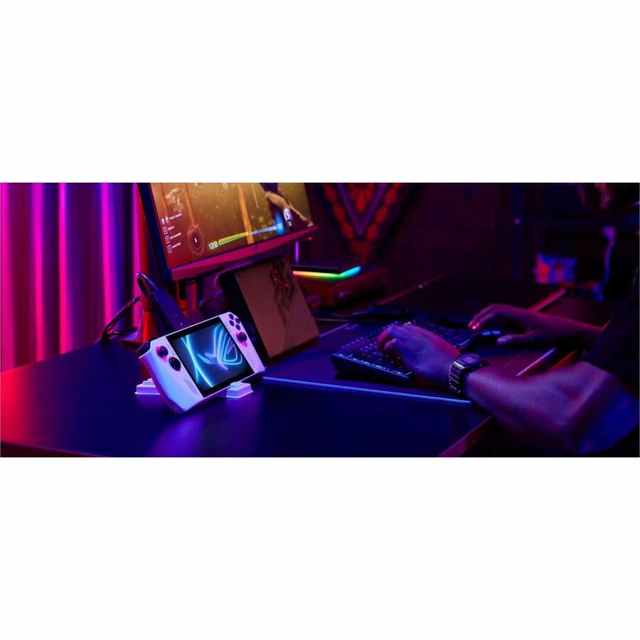 ASUS ROG Ally handheld gaming PC in white with 7.0-inch FHD touch display