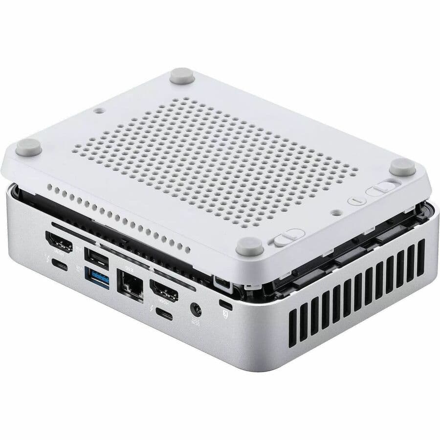 ASUS RNUC14RVSU700001I white Mini PC with Intel Arc Graphics and rear HDMI port