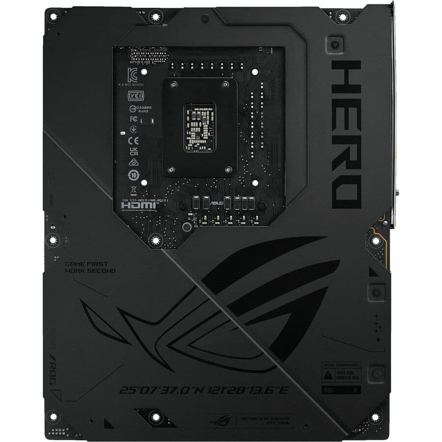ASUS ROG MAXIMUS Z890 HERO ATX motherboard with LGA 1851, DDR5, WiFi 7, and 3 PCIe 5.0 M.2 slots