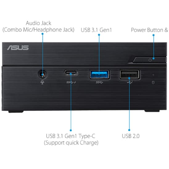 ASUS PN60-BB3006MC black mini PC with Intel Core i3-8130U and dual DDR4 memory slots