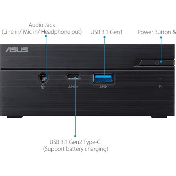 ASUS PN61 mini PC with Intel Core i5-8265U, 8 GB RAM, 256 GB M.2 SSD, and Windows 10 Pro