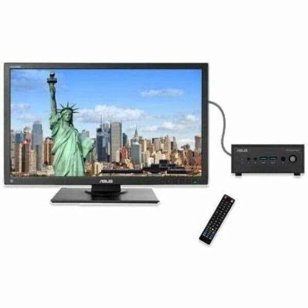 ASUS ExpertCenter PN42 fanless mini PC with Intel N100, 4 GB RAM, 128 GB SSD, WiFi 6, and VESA mount support