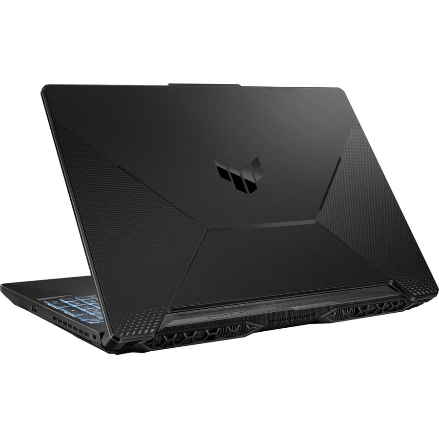 ASUS TUF Gaming 15.6-inch black laptop with Ryzen 5 7535HS, RTX 3050, 8 GB RAM, and 512 GB SSD