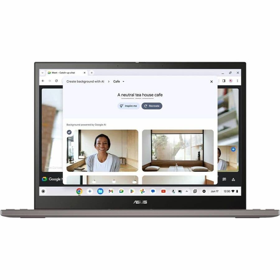 ASUS 14-inch Chromebook Plus with WUXGA touchscreen and grey chassis