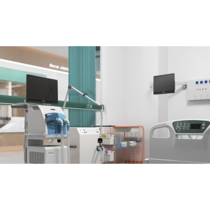 ASUS 15.6-inch all-in-one desktop with touchscreen, black finish, and compact business design