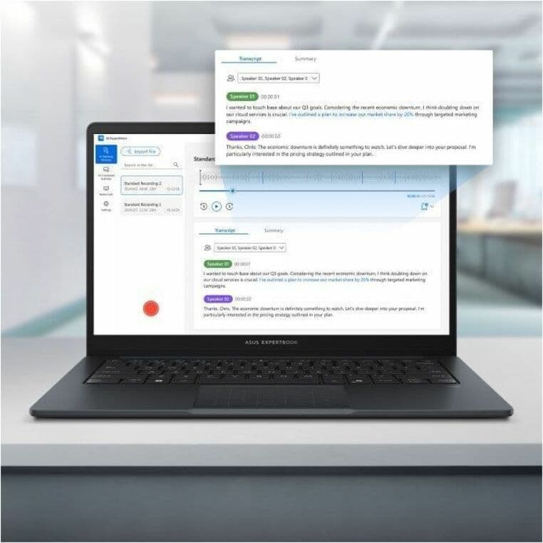 ASUS ExpertBook 14 business laptop with Core i7-1355U, 16 GB RAM, 512 GB SSD, and Full HD display