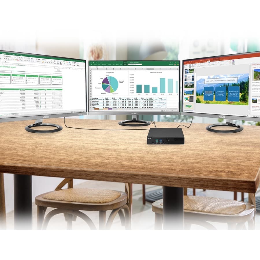ASUS small form factor mini PC with AMD Ryzen 5, 8 GB RAM, and 256 GB SSD for business use