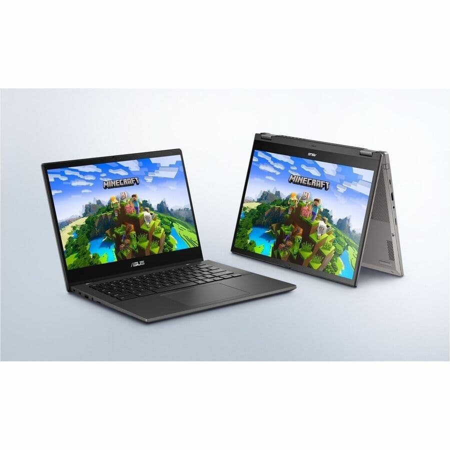 ASUS Chromebook Enterprise Flip CX1400FKA-GE84FT silver convertible laptop with 14-inch Full HD touch display