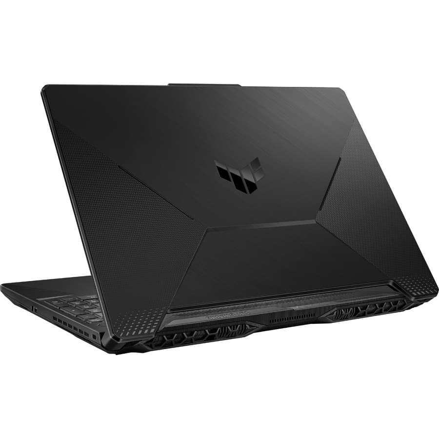 ASUS TUF Gaming 15.6-inch black laptop with Ryzen 5 7535HS, RTX 3050, 8 GB RAM, and 512 GB SSD