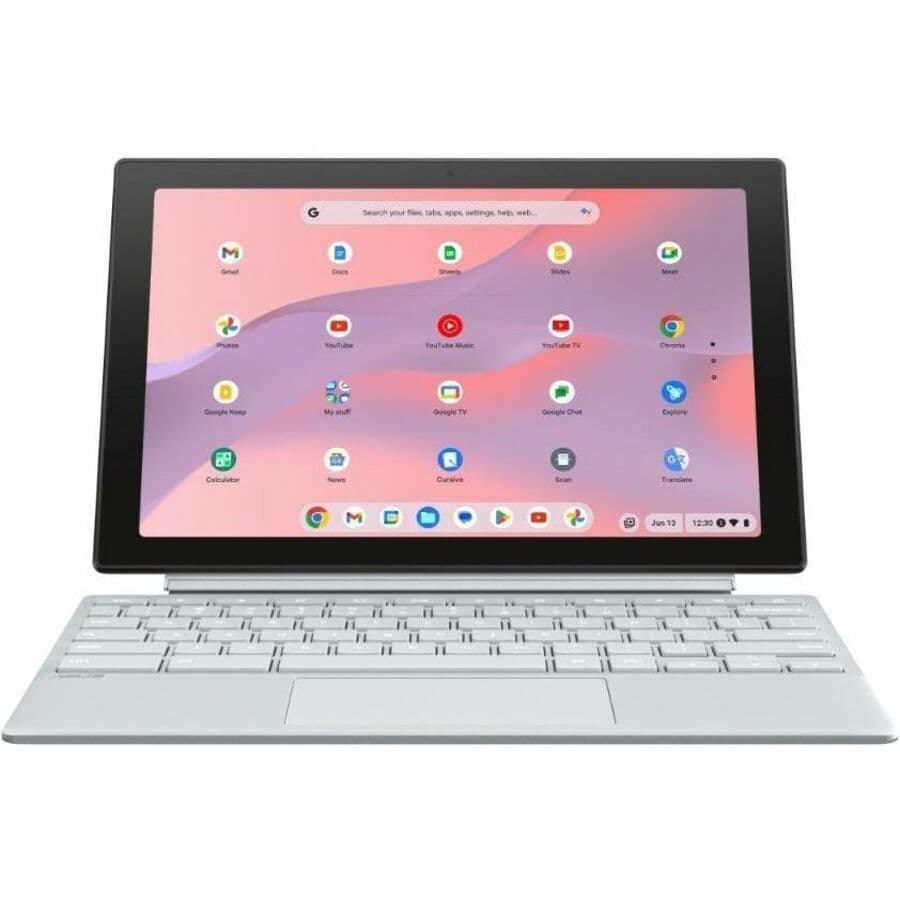 ASUS Chromebook Detachable in silver with 10.5-inch touchscreen and detachable keyboard