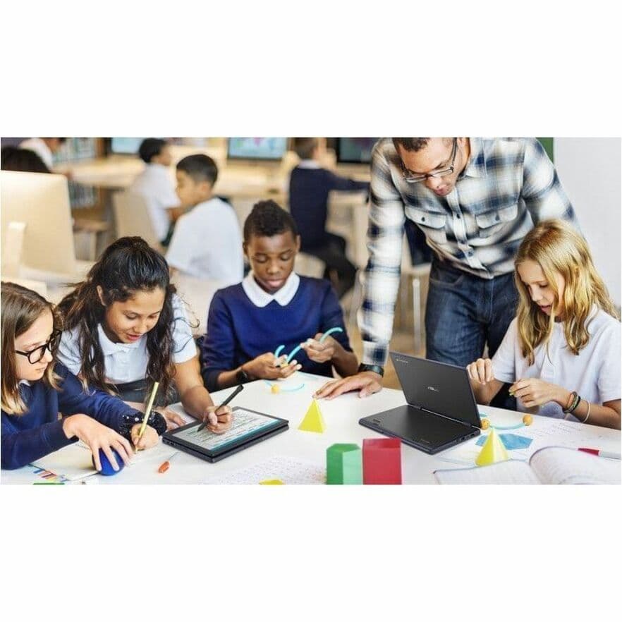 Grey ASUS Chromebook with 12.2-inch WUXGA touchscreen display