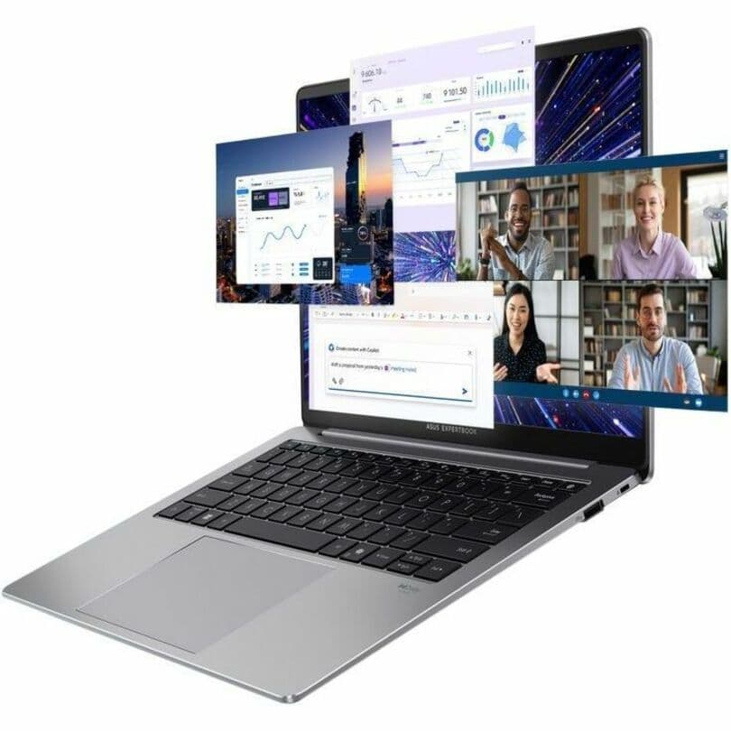 ASUS ExpertBook P5405CSA-XH76 grey business laptop with 14-inch WQXGA non-touch display