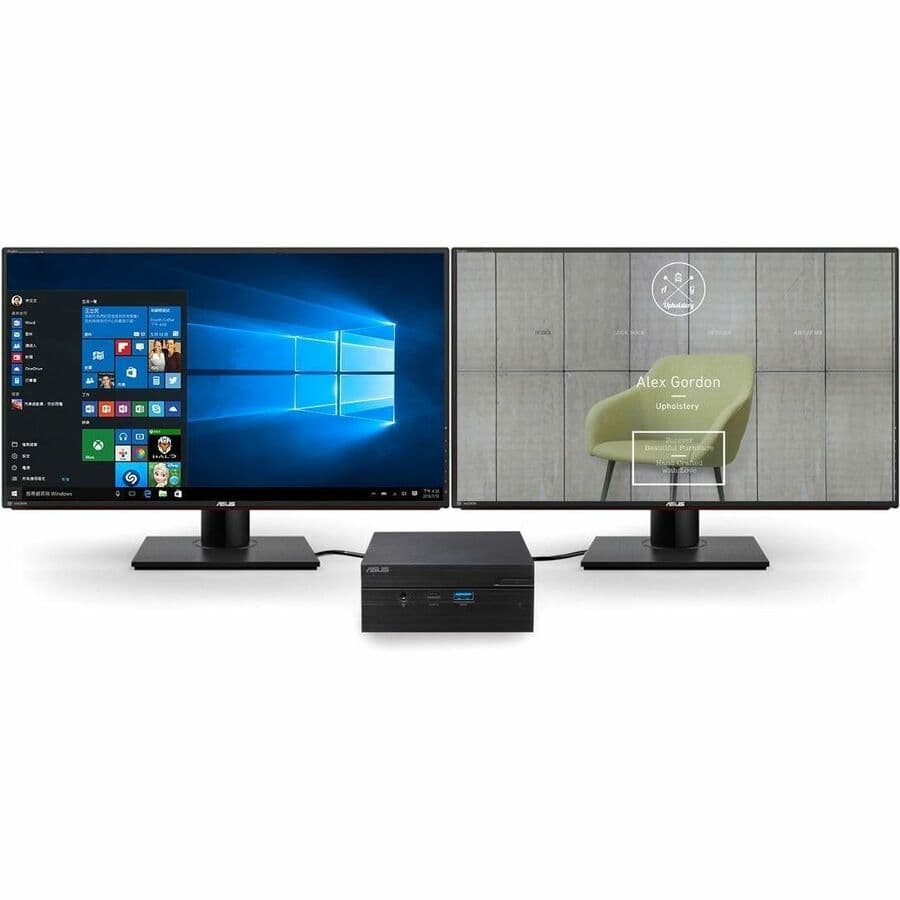 ASUS PN61 barebones small-form-factor mini PC with Intel Core i5-8265U, 4K UHD graphics, HDMI, and USB-C