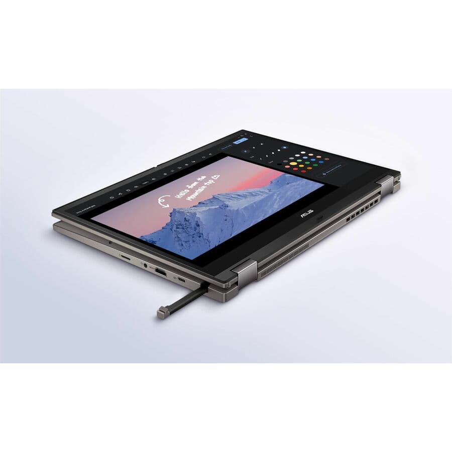 ASUS Chromebook Flip CX3401FBA-YZ762T-S grey convertible laptop with 14-inch WUXGA touchscreen