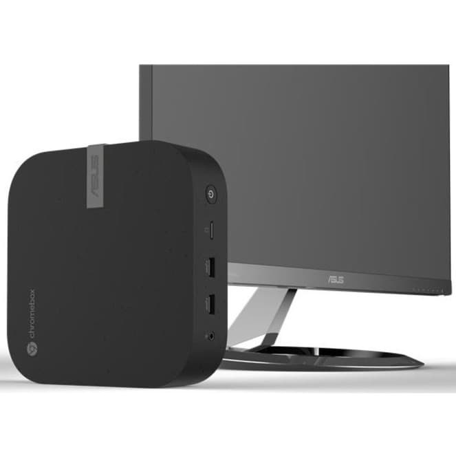 ASUS Chromebox 5 mini PC with Intel Core i7, 16 GB RAM, 256 GB NVMe SSD, and dual HDMI