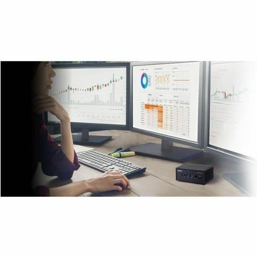 ASUS ExpertCenter PN42 fanless mini PC with Intel N100, dual LAN, and triple 4K support