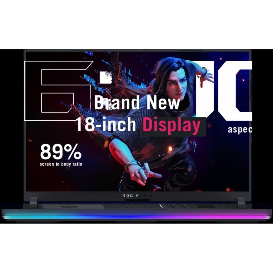 ASUS ROG Strix G834JZR-XS96 gaming laptop with 18-inch display, Intel Core i9, and NVIDIA GeForce RTX graphics